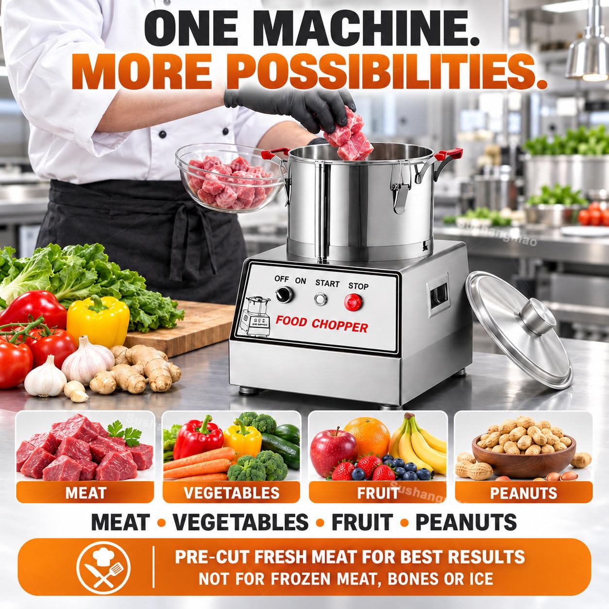Robot da Cucina Professionale, Tritaverdure Elettrico 15L