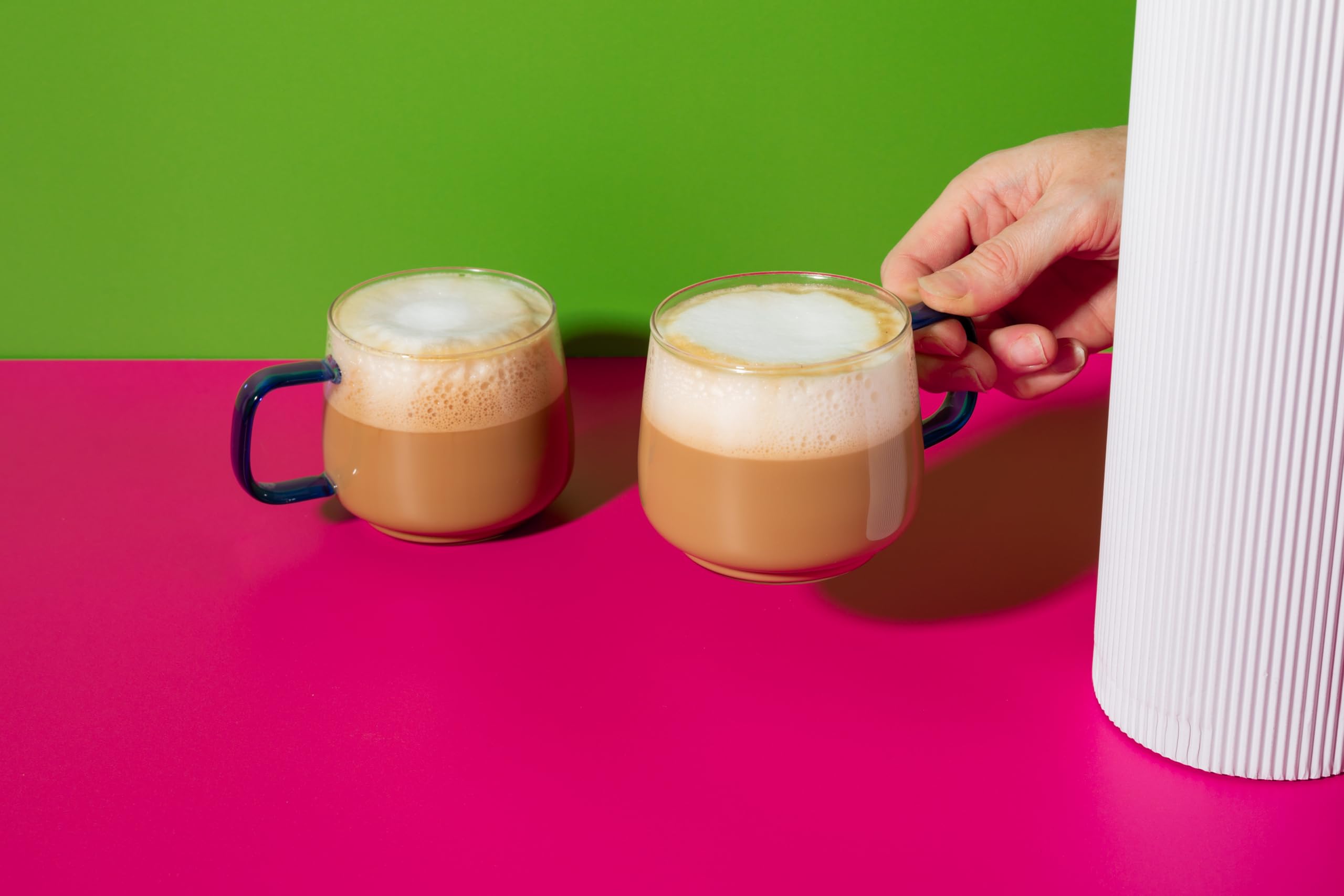 La Cafetière, Szklany Kubek La Cafetière Z Niebieskim Szklanym Uchwytem, Stylowe Kubki Do Herbaty, Kawy I Gorącej Czekolady, Wykonane Z Żaroodpornego Szkła