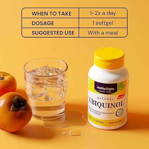Miniatura 5 de Healthy Origins Ubiquinol 50 mg (Kaneka QH, sin OMG, sin gluten, apoyo cardíaco, apoyo energético), 60 cápsulas blandas