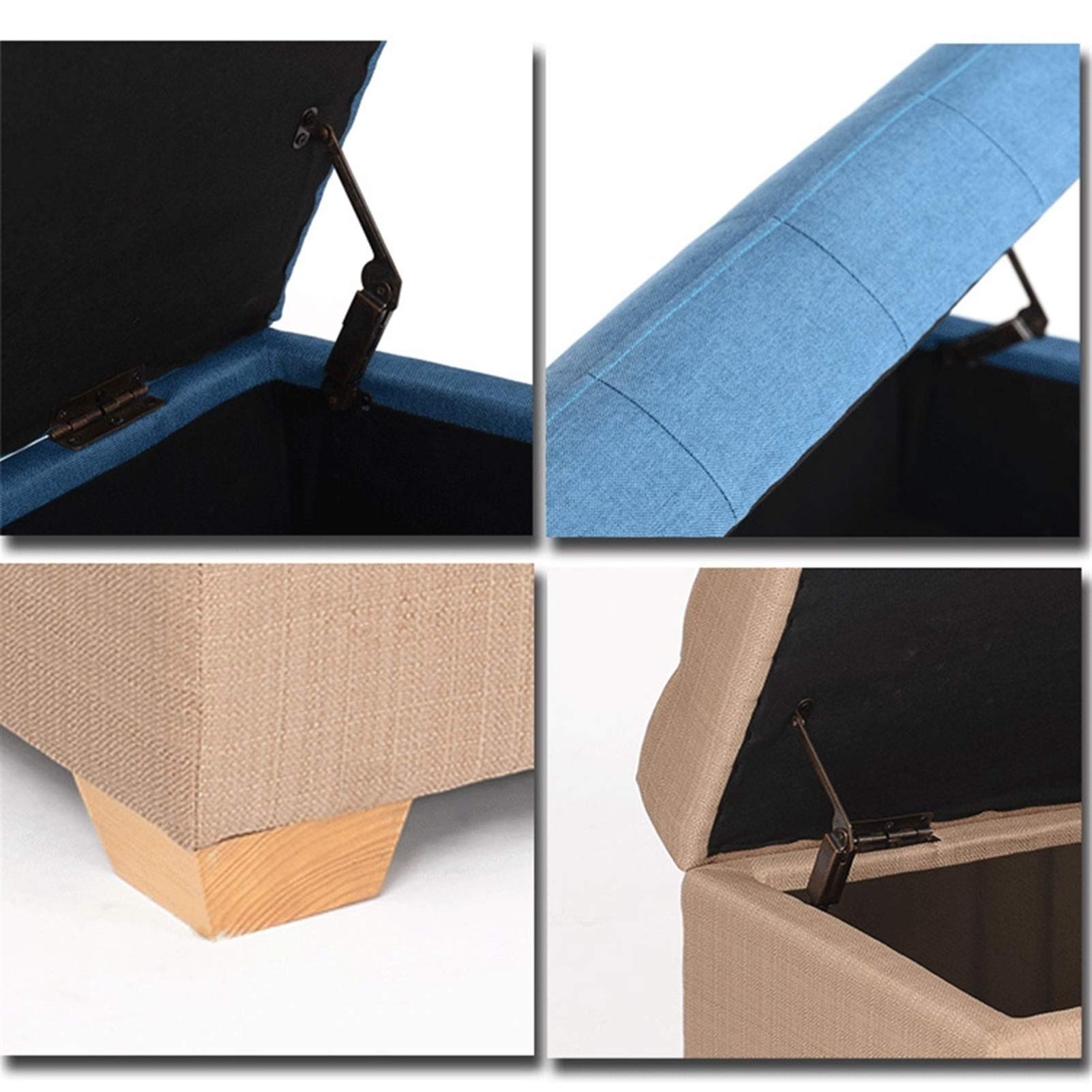 Podnóżek, składany schowek materiałowy schowek nóżki przewijak do salonu sofa krzesło nogi z litego drewna 150 kg podnóżek (beżowy-80 cm)