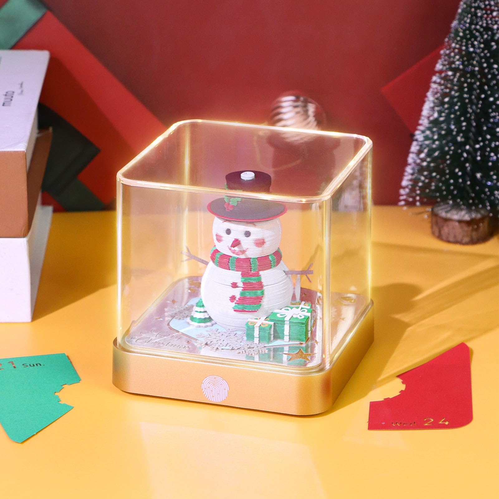 VBESTLIFE 3D -Kalender 2026, Snowman Time Stück Schreibtisch Kalender, Reißen Sie 3D -Memo -Pad, Papierskulptur Kreativer Notizblock für Geburtstags Weihnachtsgeschenke