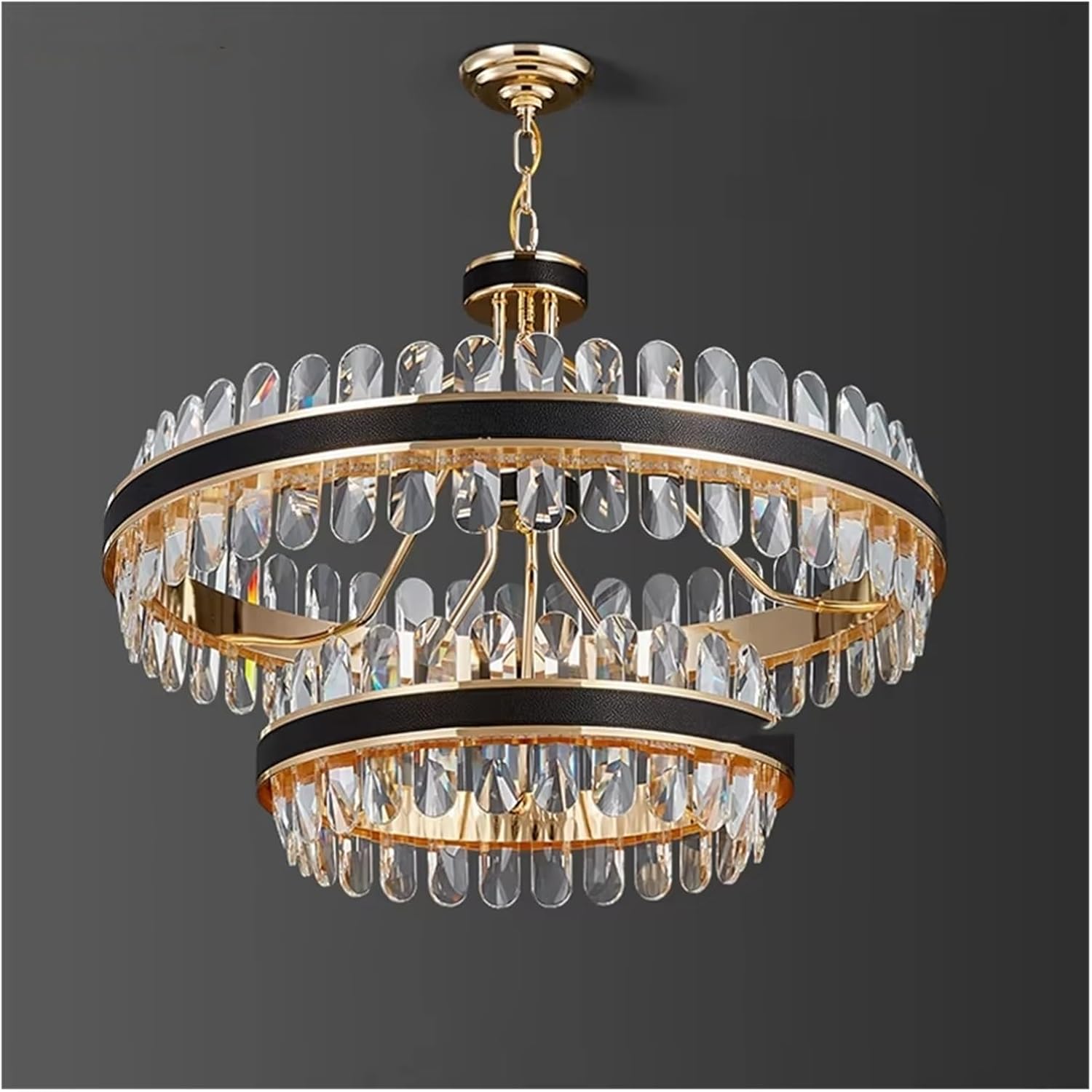 Light Luxury Crystal Chandelier Round Living Room Lamp Atmosphere Oval Dining Double Bar Table Nordic,luminaire