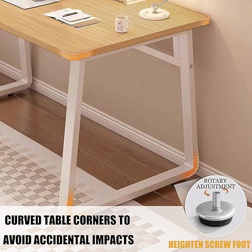 Miniatura 5 de Escritorio moderno de 31.5 pulgadas, mesa de computadora de estilo simple, escritorio de oficina industrial, mesa de oficina natural