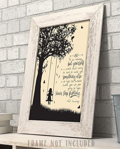 Miniatura 3 de Ser Nadie Más Que Tú Mismo - E.E. Cummings 11x14 Arte de Pared Motivacional Sin Marco - Carteles de Libros Literarios para el Aula de Inglés