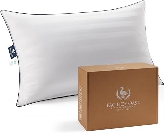 Bed Pillow, Luxury Hotel Collection White Goose Down Pillow for Sleeping, 700 Fill Power, 520 Thread Count, Soft, Standard Size