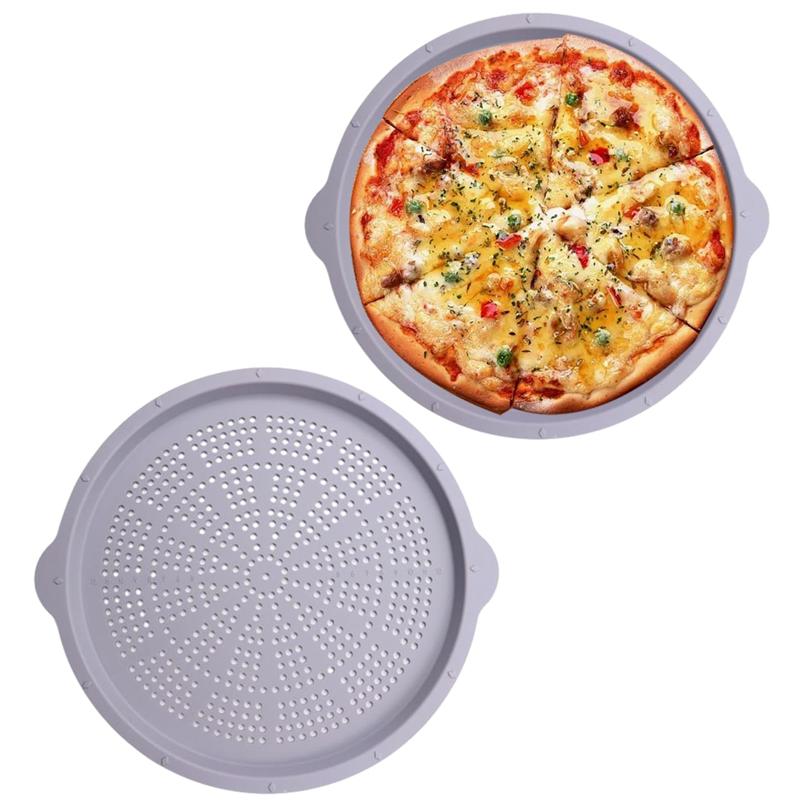 Stampo per pizza con fori, rotondo con fori, lavabile in lavastoviglie