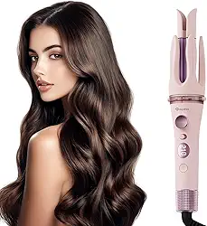 Modelador de Cachos Automático 3 em 1 (28/32 mm) com Escova Alisadora, Display LCD, 4 Temperaturas, Revestimento Cerâmico com Íons Negativos, Aquecimento Rápido, Desligamento Automático