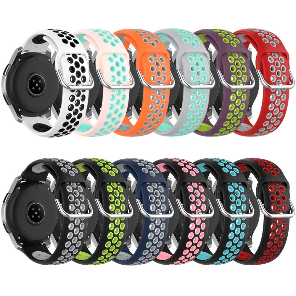 Oddychający pasek do Galaxy Watch 3 45 mm, 22 mm, miękki silikonowy zapasowy pasek sportowy do Samsung Galaxy Watch 46 mm/Gear S3 Frontier / Gear S3 Classic (bez trackera)