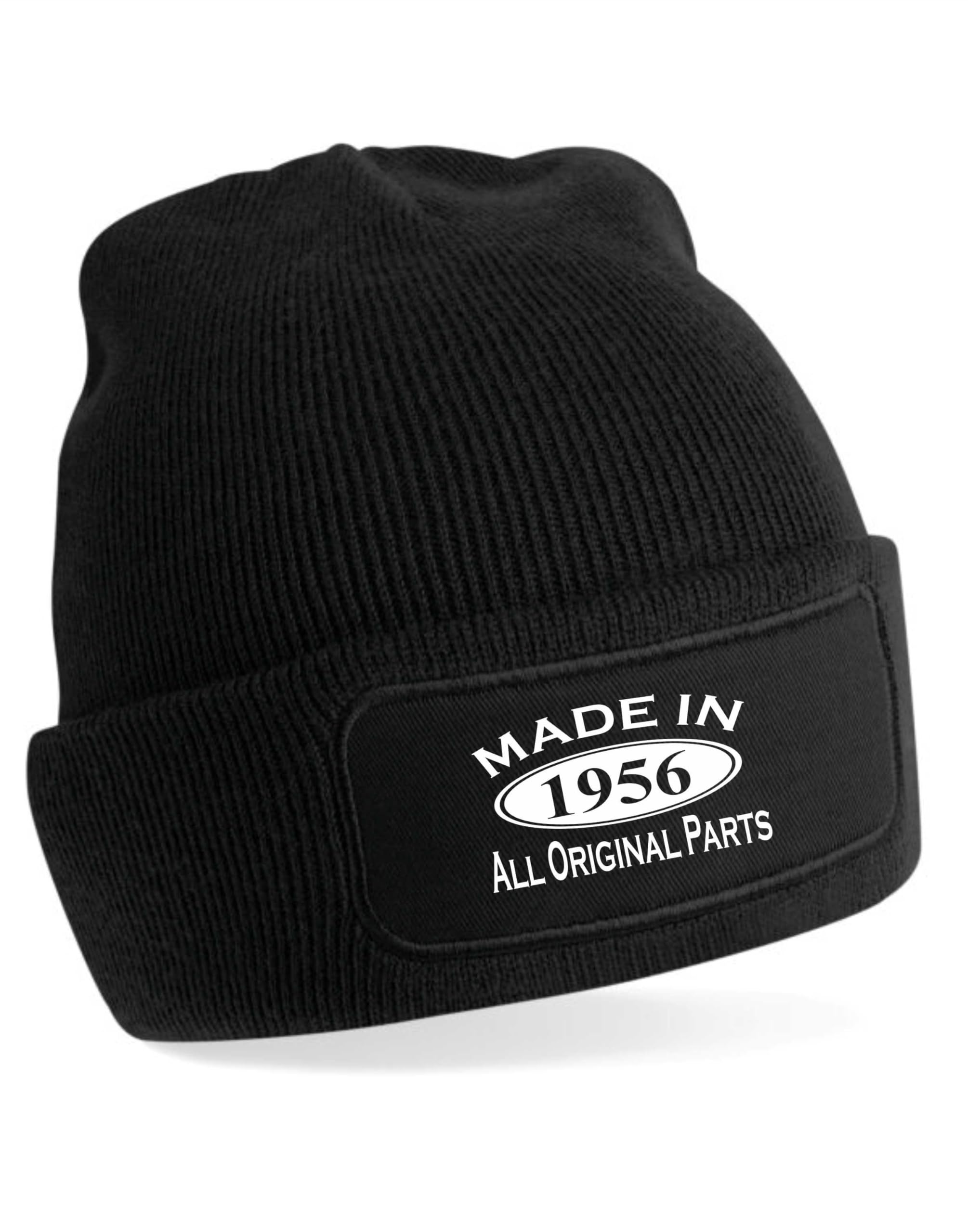 Print4u Women's Black Made In 1956 Beanie Hat 70Th Birthday Gift Great For Men &