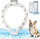 犬 クールネック 首冷やす ペット用 ネッククーラー【18℃凍結 瞬間冷感 ボダン付き 夜光効果】 冷感リング ひんやりリング 軽量タイプ クールリング 冷え首輪 氷結ベルト 犬散歩 子犬 猫用 ペット 暑さ対策 夏用品 アウトドアグ 繰り返し使用 小型犬 中型犬ホワイト S