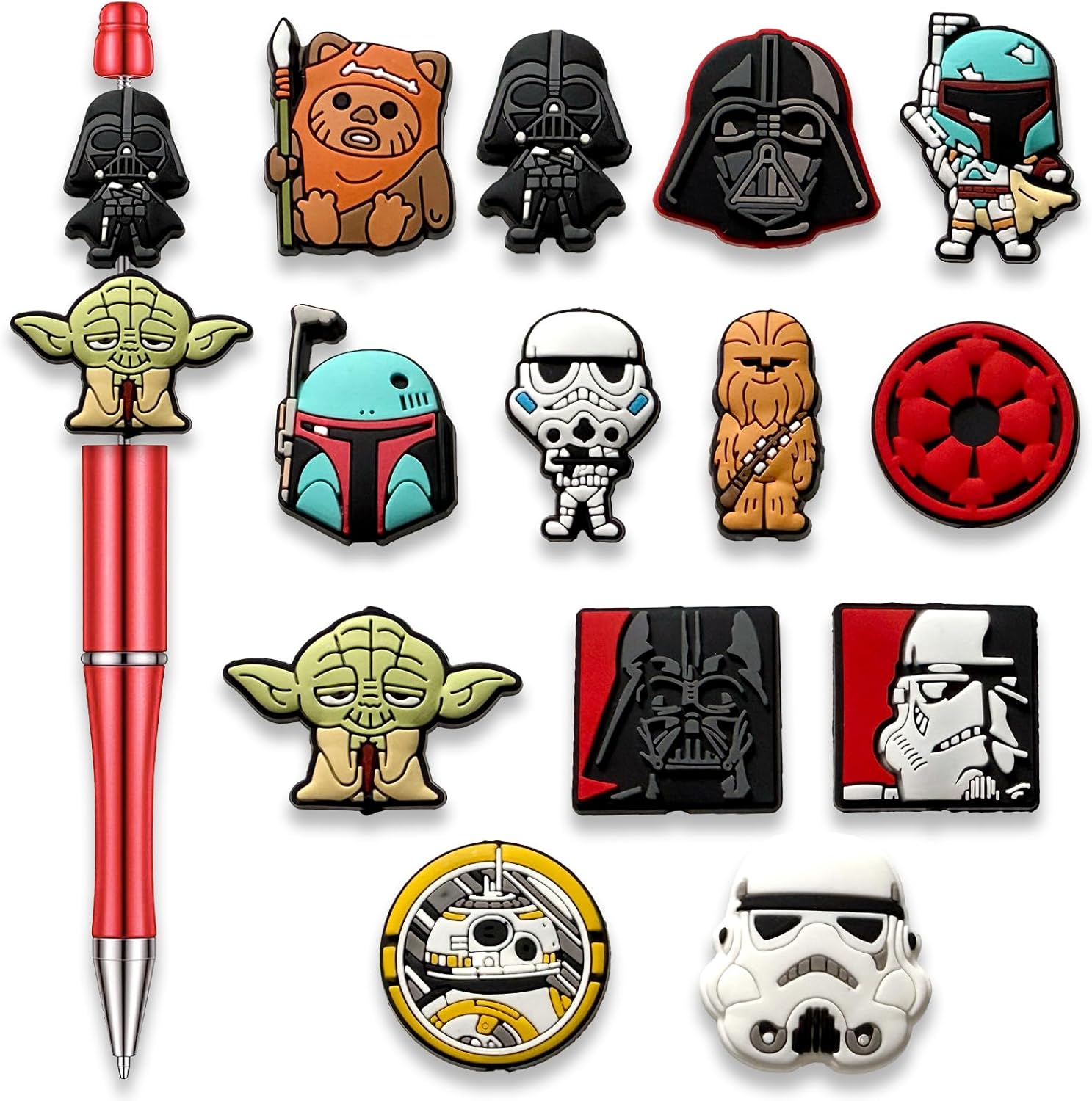 Garetheora Cartoon Focal Beads for Pens, Cute Silicone Focal Beads for Making DIY Bead Pens Keychain Jewelry (Black)