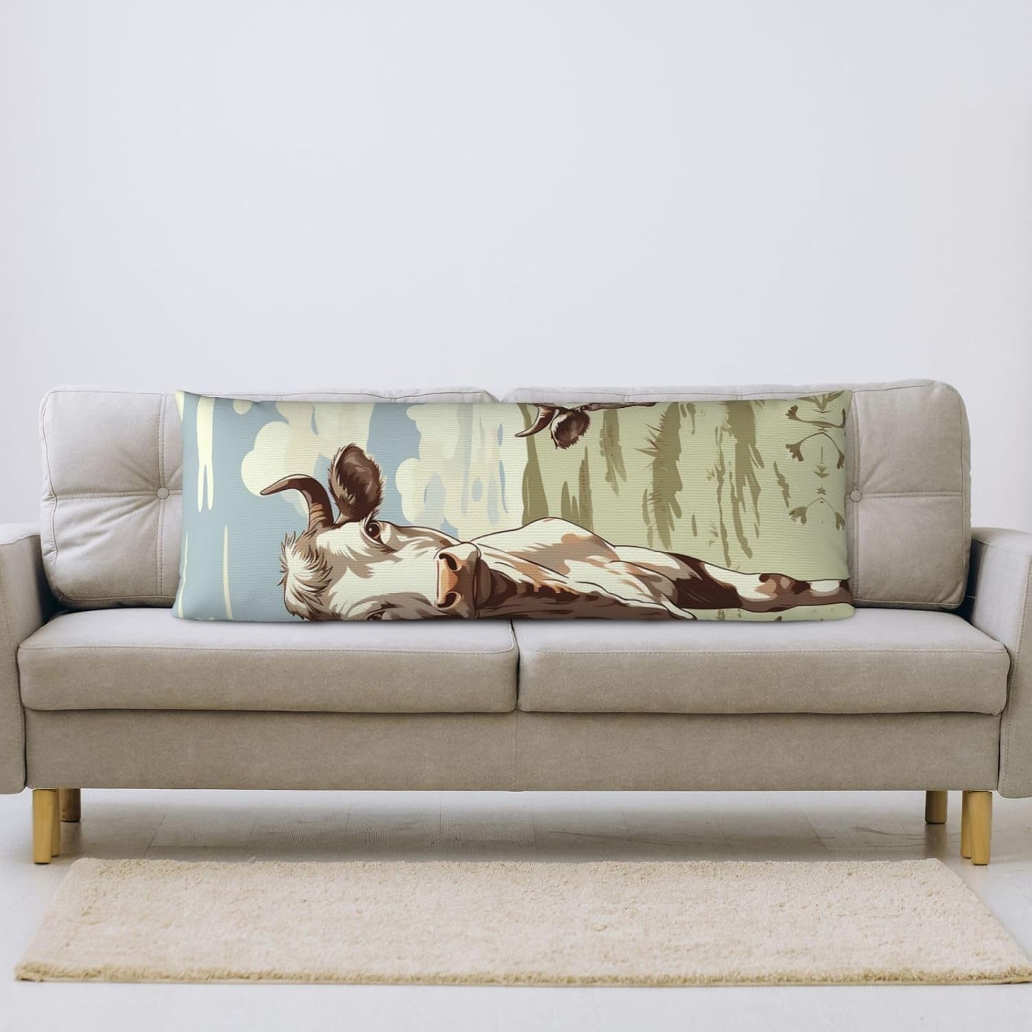 Cows Pattern Body Pillow Cover Ultra Soft Body Pillowcase with Hidden Zipper Long Pillow Cover Breathable Pillow Case 20" x 60" Decorative Throw Pillow Cover for Bedroom Couch