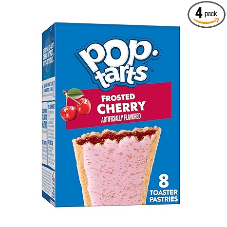 Pop-Tarts Toaster Pastries, Breakfast Foods, Kids Snacks, Frosted Cherry, 13.5oz Box (8 Pop-Tarts)