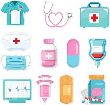 12 Pack Mini Nurse Sticky Notes Nursing Essentials for Nurses Nurse Accessories for Nursing Gifts Self-Stick Note Pads for Hospital School Nurse Supplies E