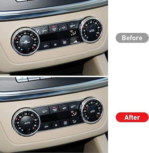Miniatura 3 de Jaronx Compatible con botones de aire acondicionado de Mercedes Benz, cubiertas de botón de control de clima, botones de aire acondicionado, botón