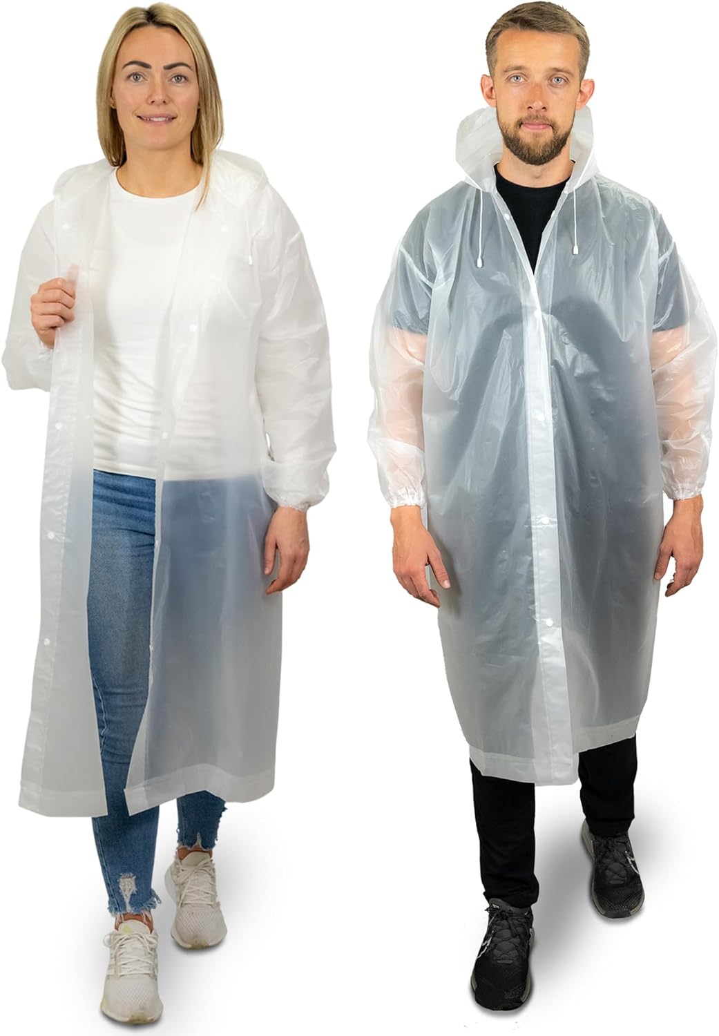 Poncho Imperméable Long Avec Capuche Pour Adulte - Bande Réfléchissante, Une Pièce, Pour Randonnée, Travail Extérieur, Festivals