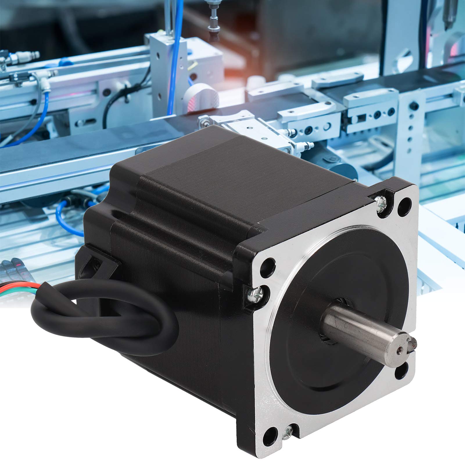 Luocute Motor Paso A Paso NEMA 34, Motor A Bifásico 86, ángulo de de 1,8 Grados, par de Retención de 6,0 N.m, 4,0 A, con Accionamiento Subdividido del Eje de Chavetero