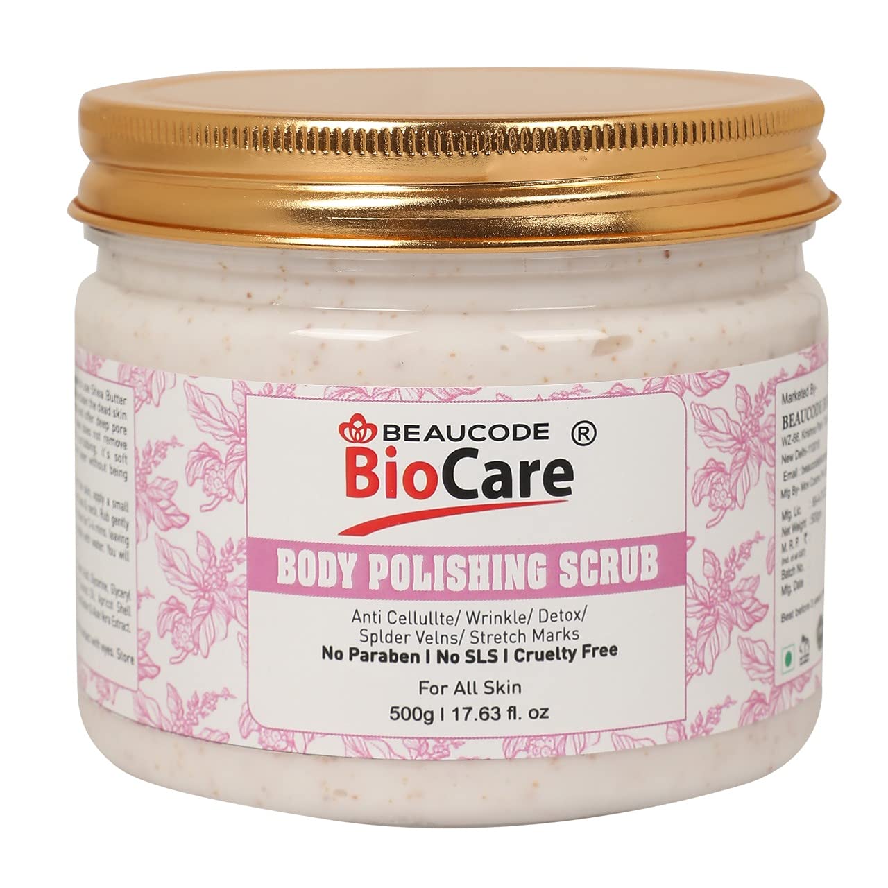 BEAUCODE BioCareSkin Glow Body Polishing Face and Body Scrub || Facial || (Paraben| & Cruelty Free) - 500g