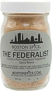 Boston Spice The Federalist Handmade Mix Seasoning Dry Rub Blend Seafood Pork Poultry Vegetables Ribs Wings Chicken Shrimp Smoker BBQ Oven 1/2 Cup Spice wt. 2.5oz/72g Jar