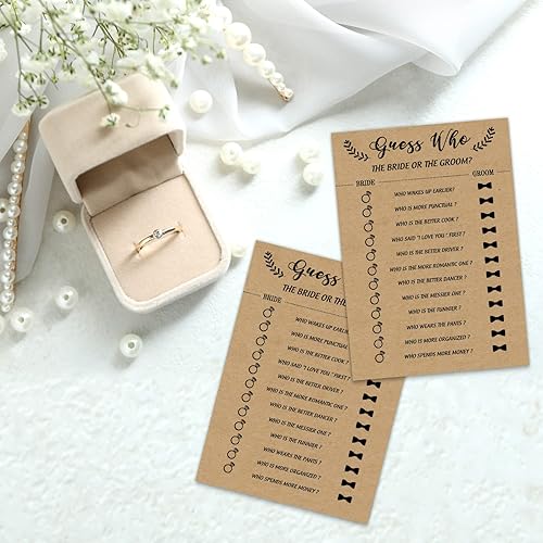 Miniatura 4 de Sirjiera Juego de despedida de soltera, tarjetas de Adivina quién es la novia o el novio para boda, 30 ideas de juegos de fiesta de despedida de