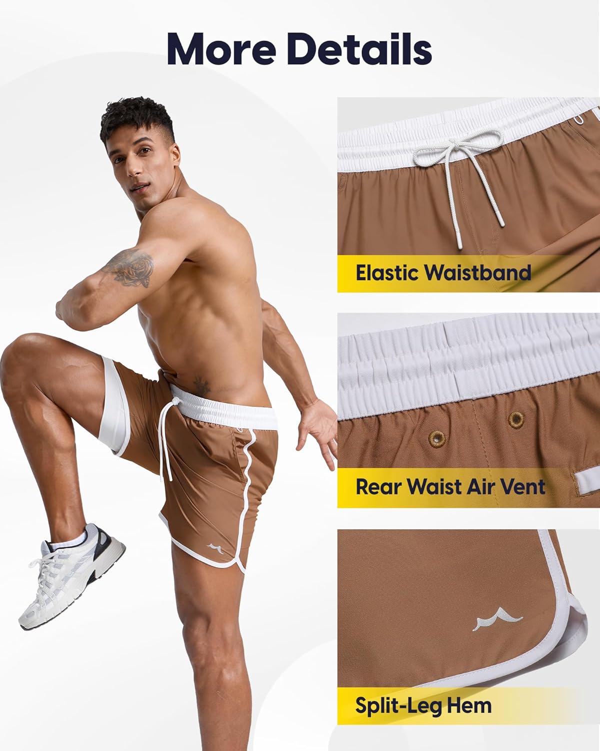 maamgic Workout Running Shorts for Men Retro 5 Inch Gym Shorts with Liner Quick Dry 2 in 1 Athletic Shorts - Image 6