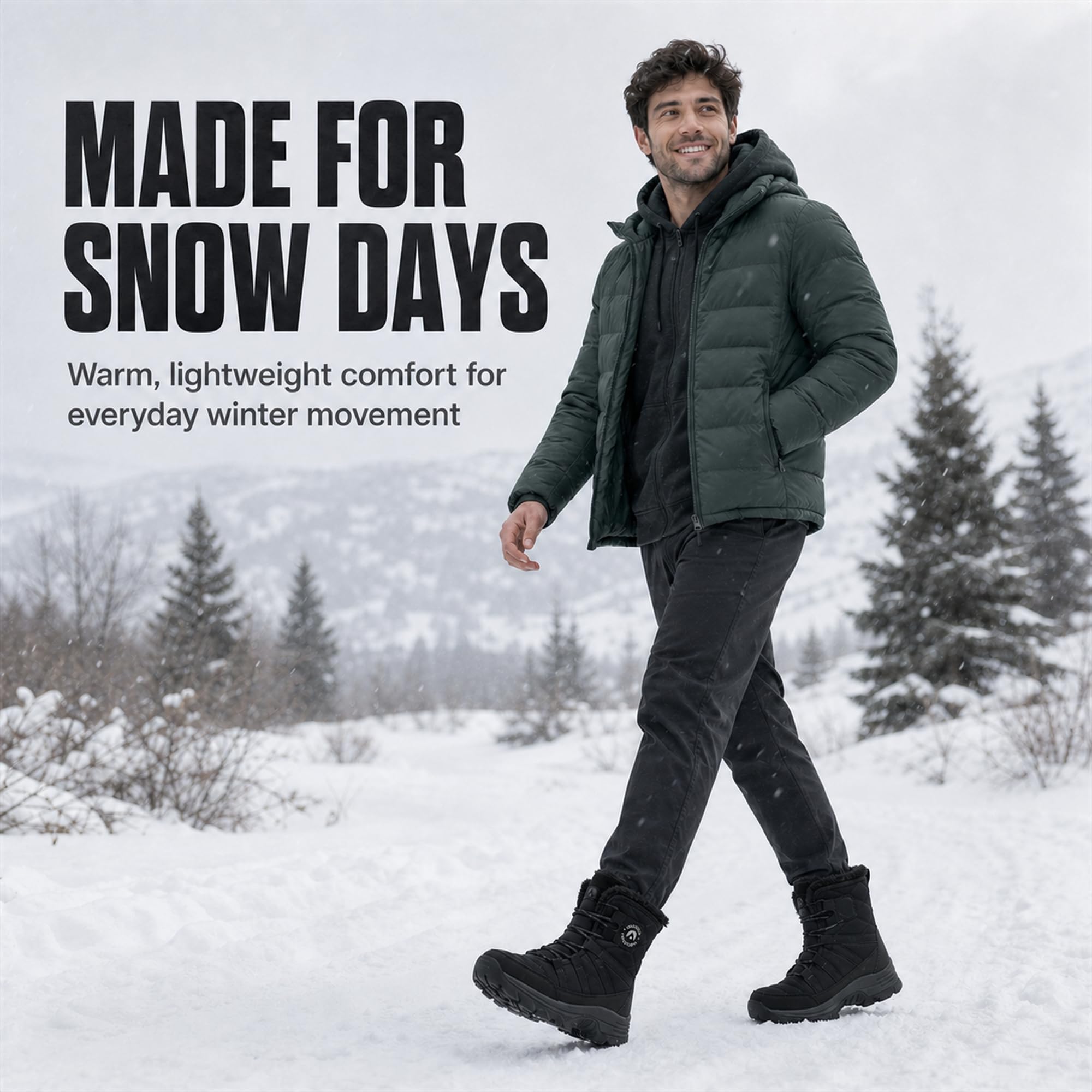 Herren Winterstiefel Warm Gefüttert Schneestiefel Outdoor