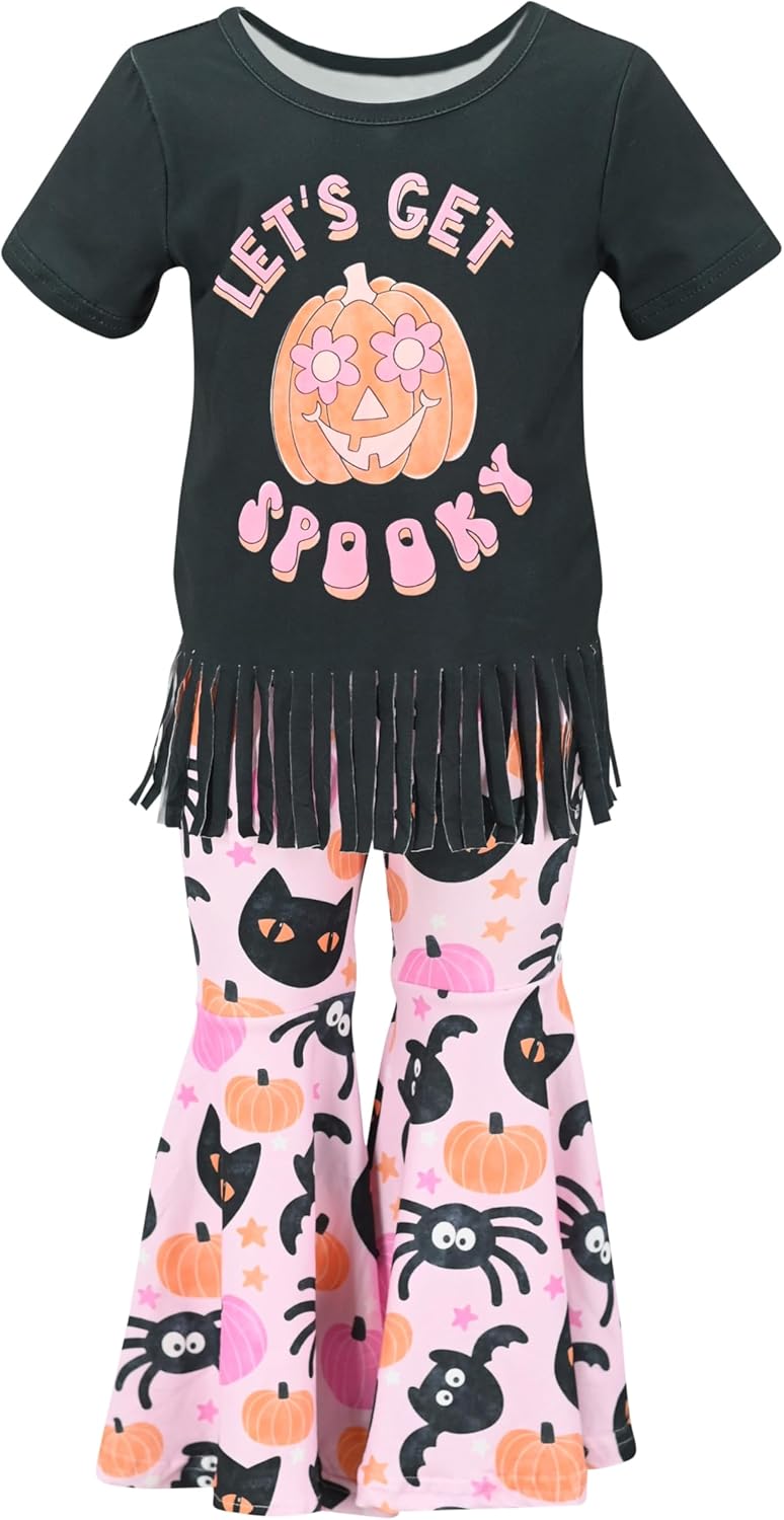 Unique Baby 2 Piece Girls Bell Bottom Leggings Outfit with