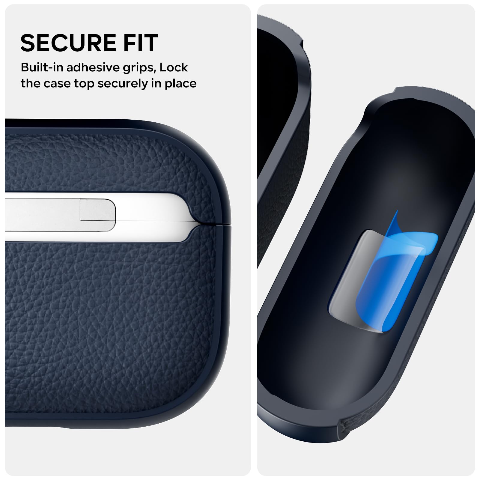 Coque AirPods Pro 3 (2025) Avec Verrouillage - TPU Transparent Antichoc, Dragonne Incluse, Bleu