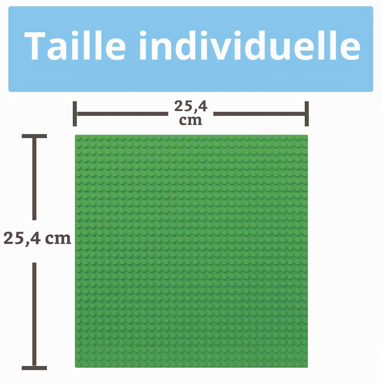 Lot de 6 plaques de base classiques de 25,4 x 25,4 cm, 100 % compatibles avec toutes les grandes marques de plaques de base pour la construction, vert, gris et bleu