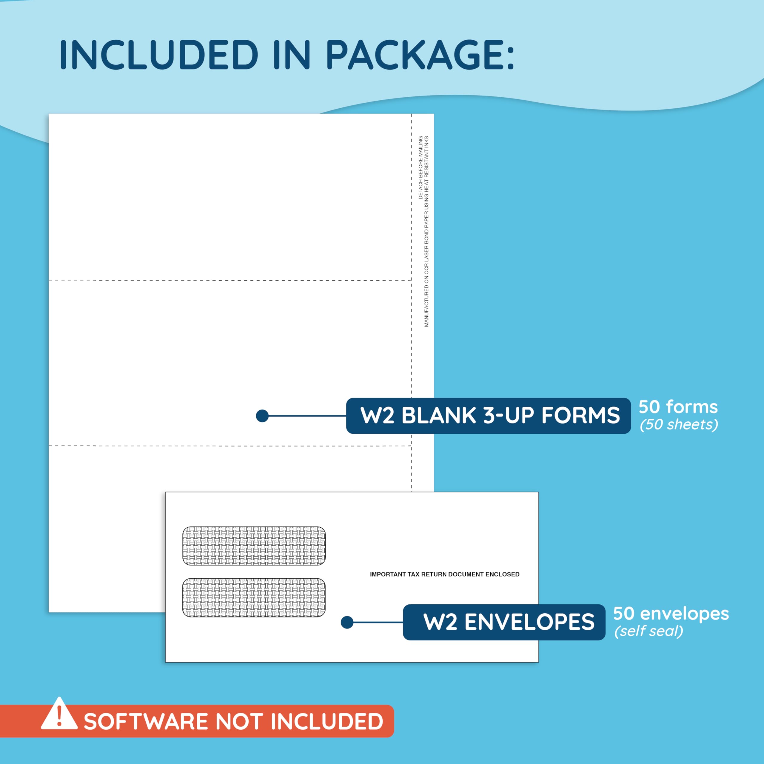 Amazon.com : Blue Summit Blank W2 3 Up Tax Forms 2025, W2