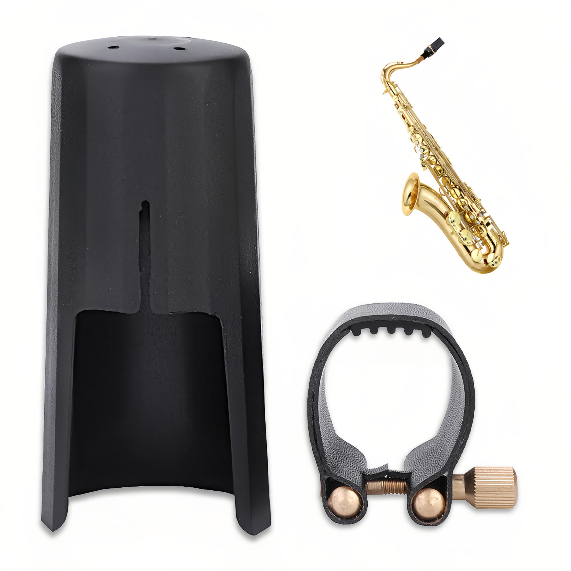 Ligature Et Capuchon Pour Bec De Clarinette En Bakélite - Accessoire En PU Et Plastique Noir