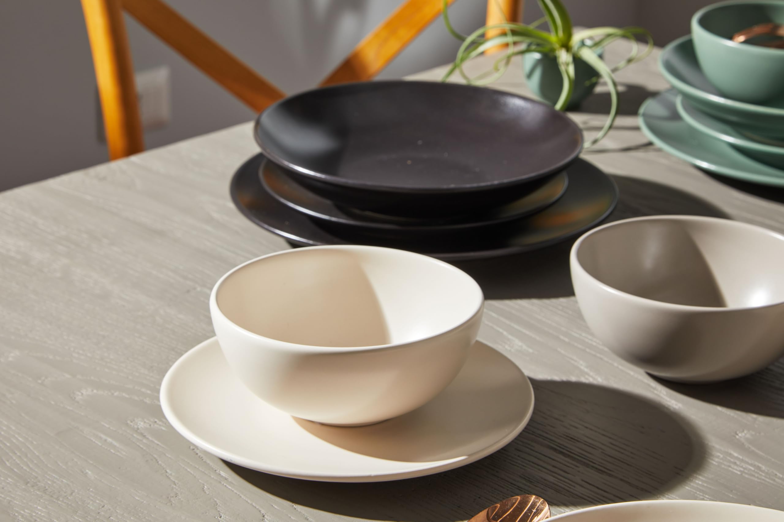 Tognana Ritual, Servizio piatti 18 pezzi per 6 persone, Stoneware, Nero