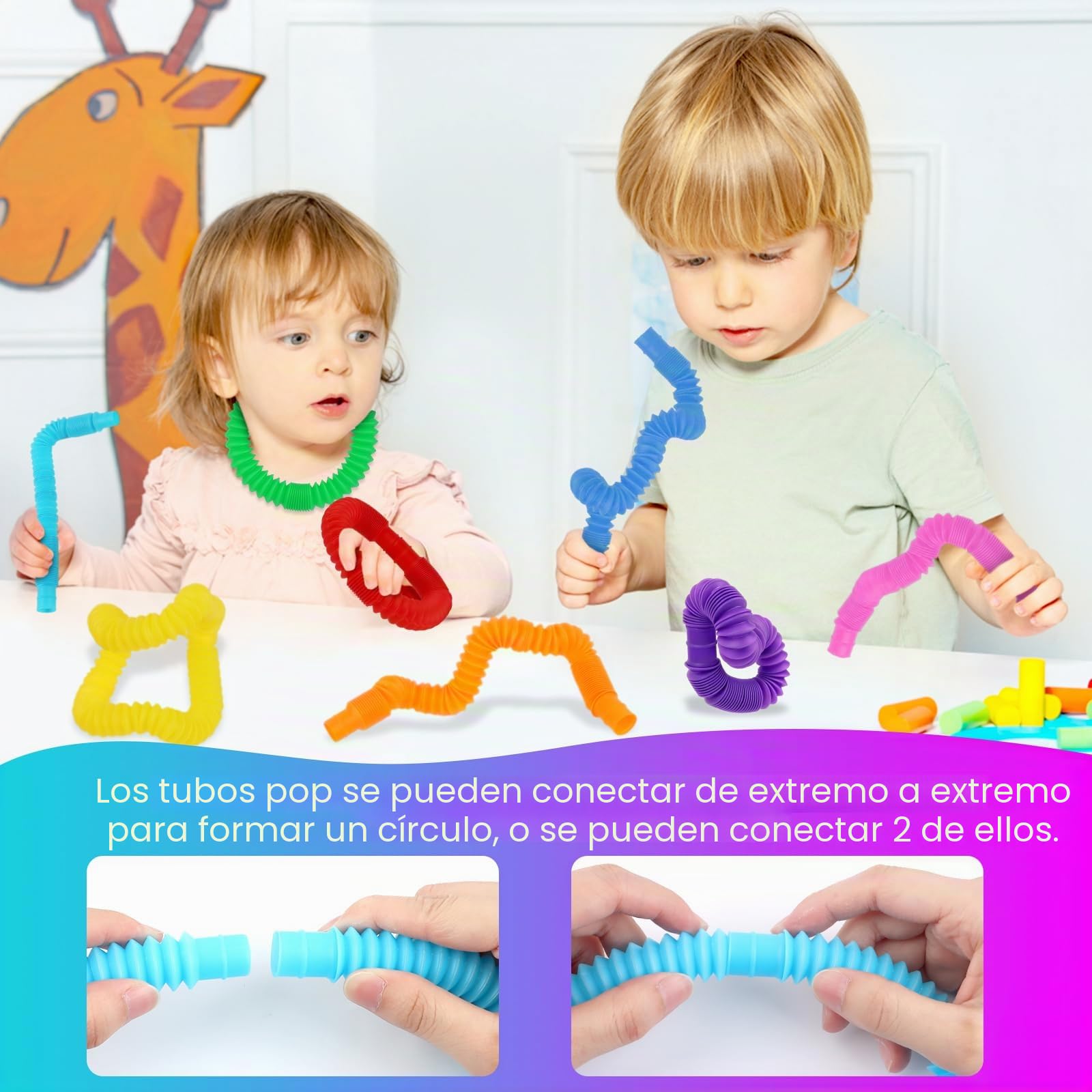 60 tubos de juguetes sensoriales de plástico elástico, divertidos tubos 60 tubos de juguetes sensoriales de plástico elástico, divertidos tubos