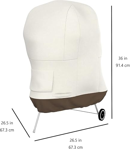Amazon Basics Kettle Grill Cover, BBQ Cover, 67 cm, Ivory/Brown - 2