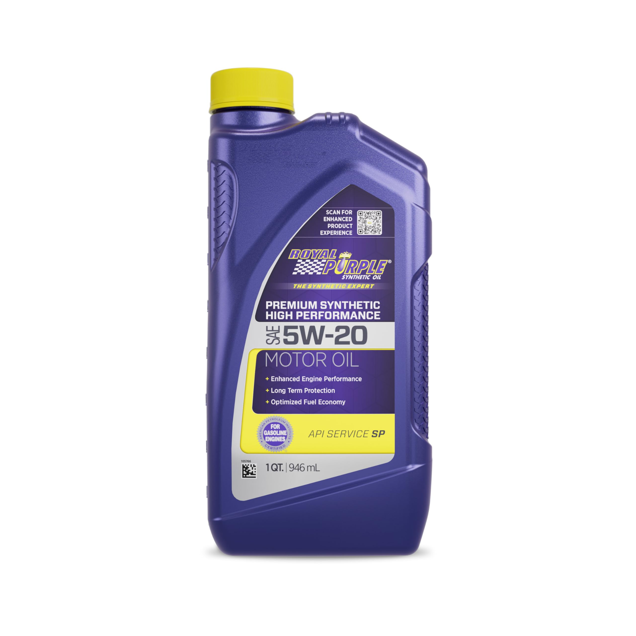 Royal Purple 51520 API-Licensed SAE 5W-20 High Performance Synthetic Motor Oil, 5 Quart Jug - 5