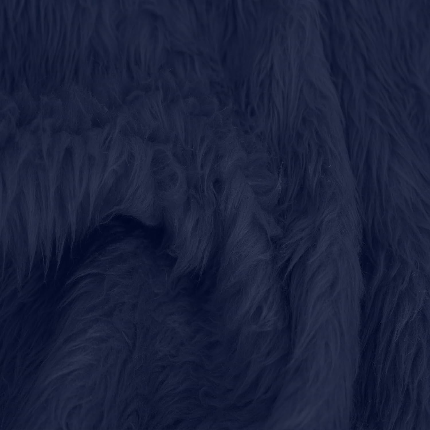Stylish FABRIC Luxury Shag Faux Fur-Fabric by The Yard-Soft, Shaggy Mohair-for Sewing, Costumes, Pillows, Rugs, Apparel, Clothing, Decorations, Upholstery, Home DIY Projects, Navy 1 Yard