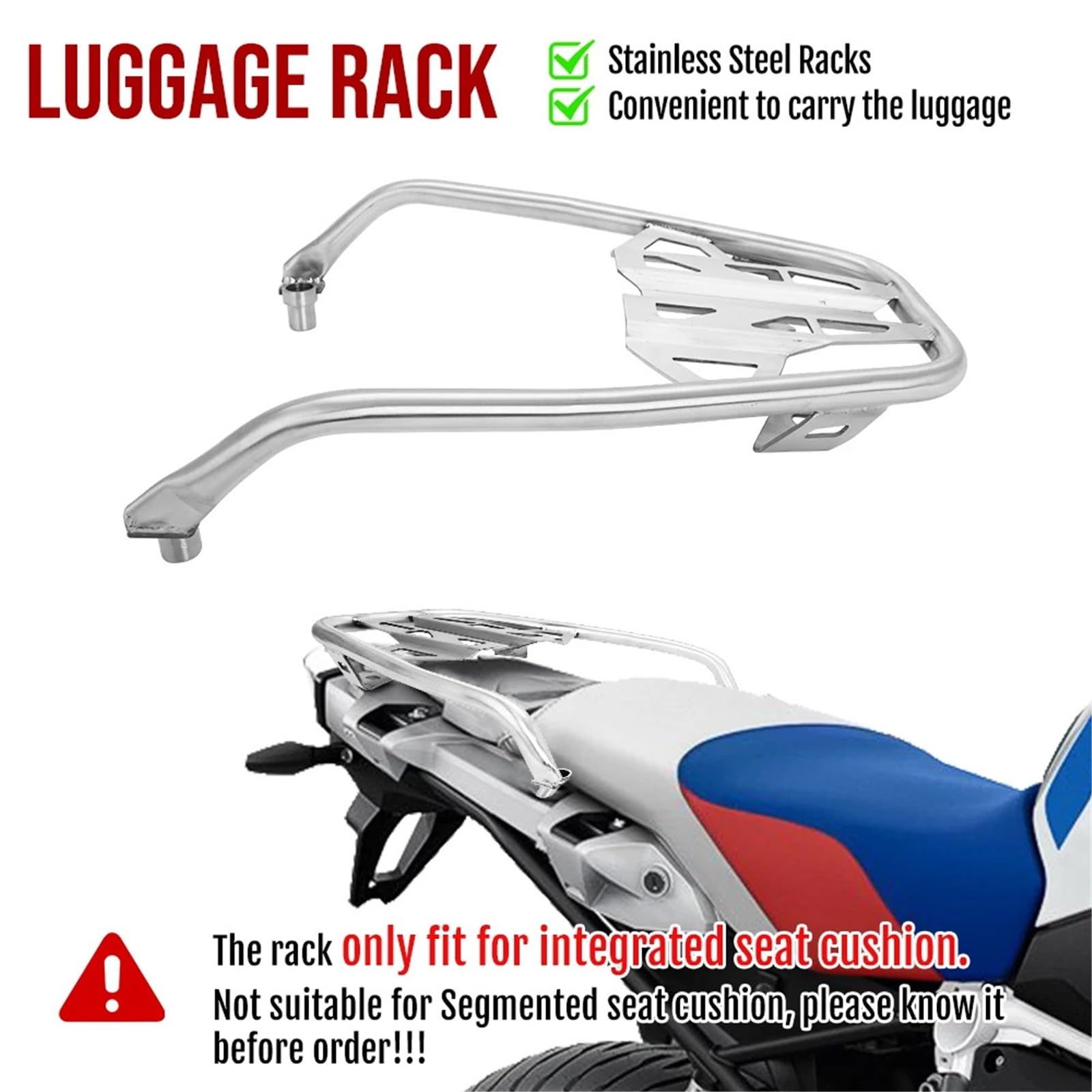 Uchwyt Topcase Pasuje do BMW R1250GS R1200GS Adventure R1250 GS R1200 LC ADV 2013-2023 Tylny kufer górny wspornik kufra motocyklowy Wspornik(Silver)