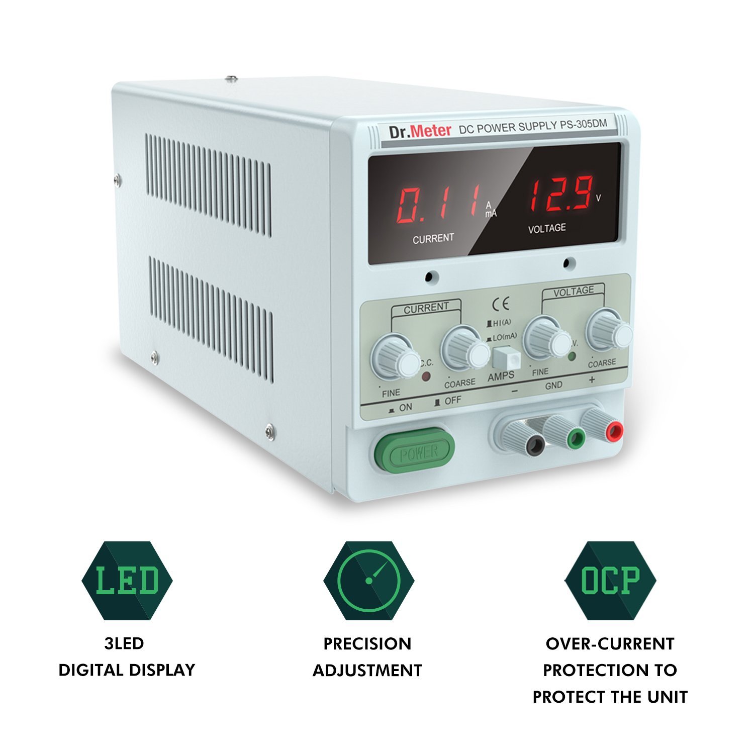 Dr.Meter HY1803D Variable DC Power Supply, 0-18V @ 0-3A : Amazon.in ...