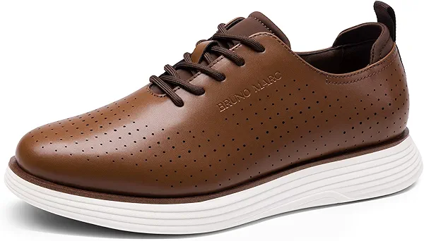 Bruno Marc Men's MaxFlex Fashion Dress Sneakers Oxfords Classic Casual Shoes,Size 12,Brown/White,SBOX2318M,Size 12,Brown/White,SBOX2318M