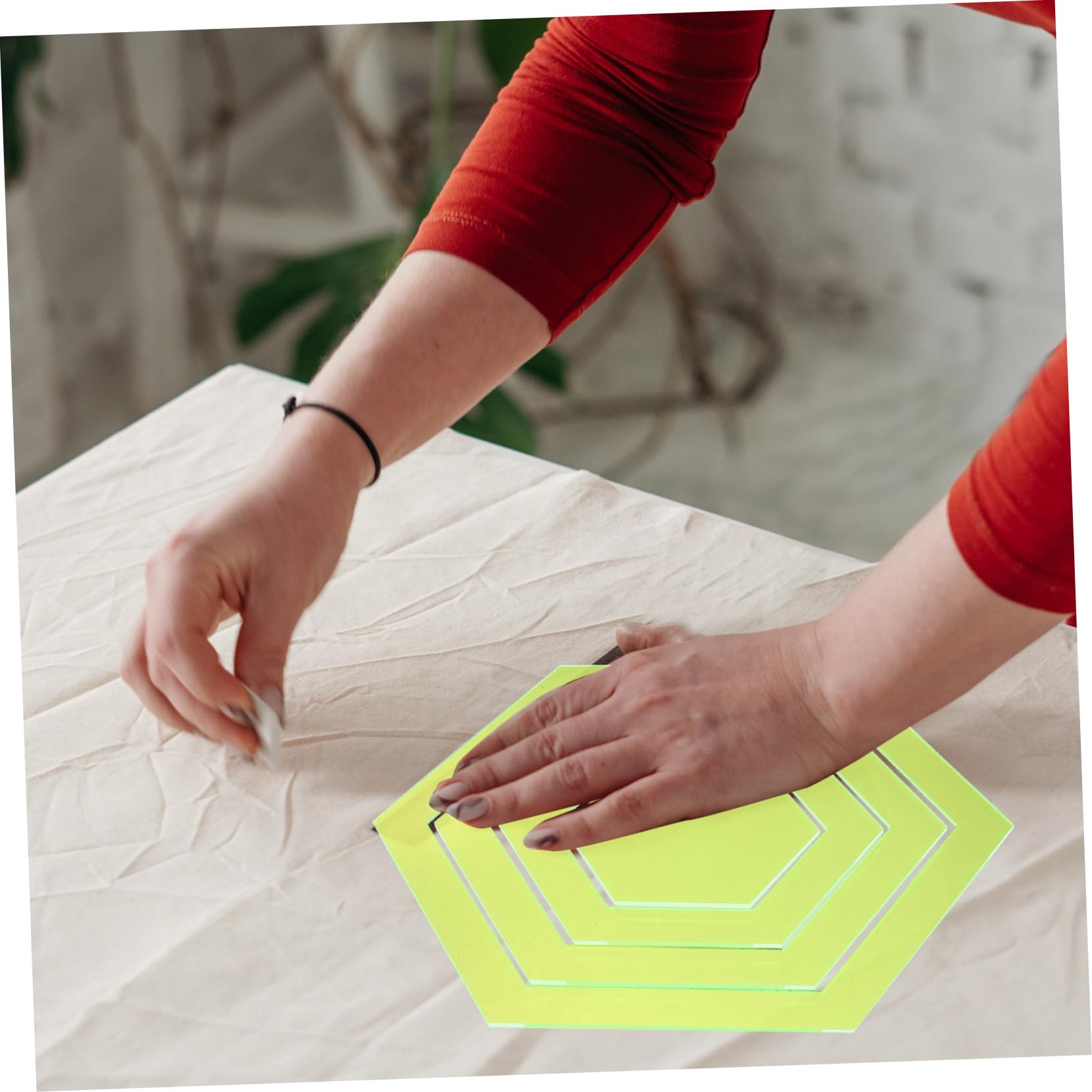 Regla Hexagonal de Acrílico para Patchwork y Bordado DIY 4 Piezas
