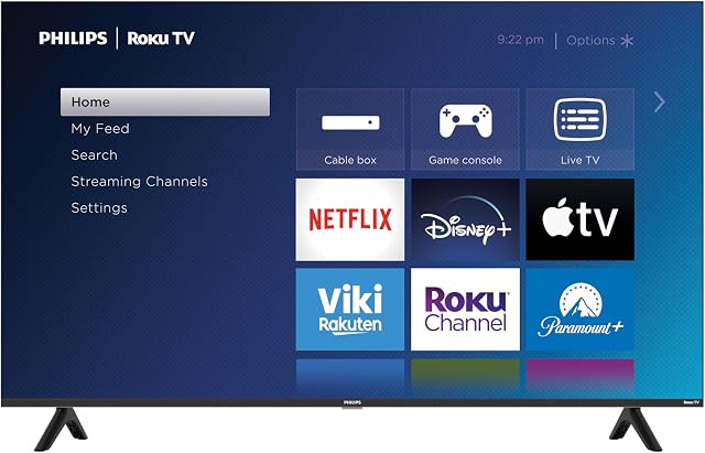 Philips Roku TV 55" 4K Ultra HD (2160p) HDR10 5600 Series Smart sans frontières TV (55PUL5623/F6), Compatible avec Alexa