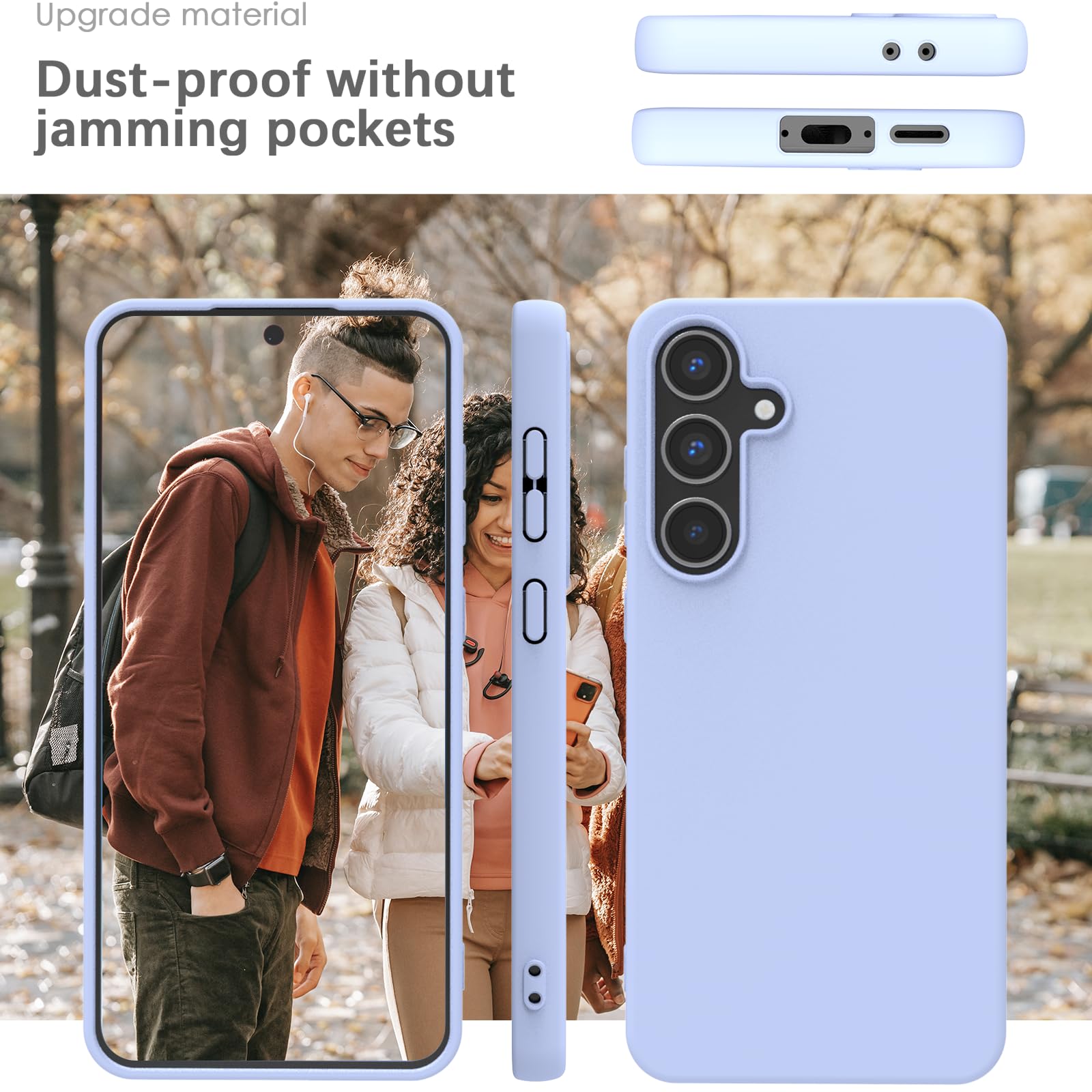 YATWIN Silicone Back Case for Samsung Galaxy S24 FE, Soft-Touch Phone Back Cover for Samsung Galaxy S24 FE - Lilac — Amazon image 7