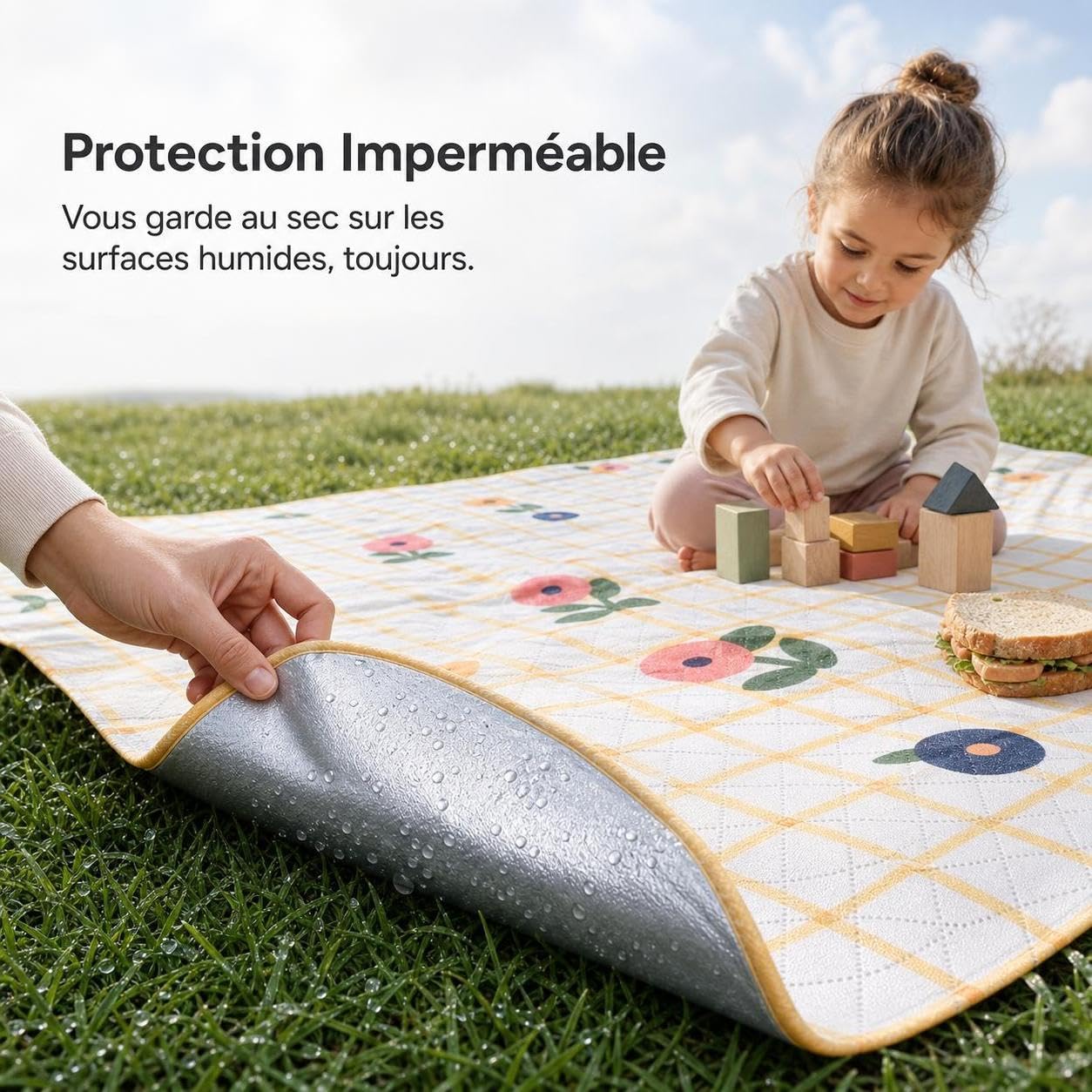 Homyl Tapis Plage Imperméable pour Camping et Activités Plein Air, pour Les - pour la randonnée, Plein d'énergie, 300 * 300cm