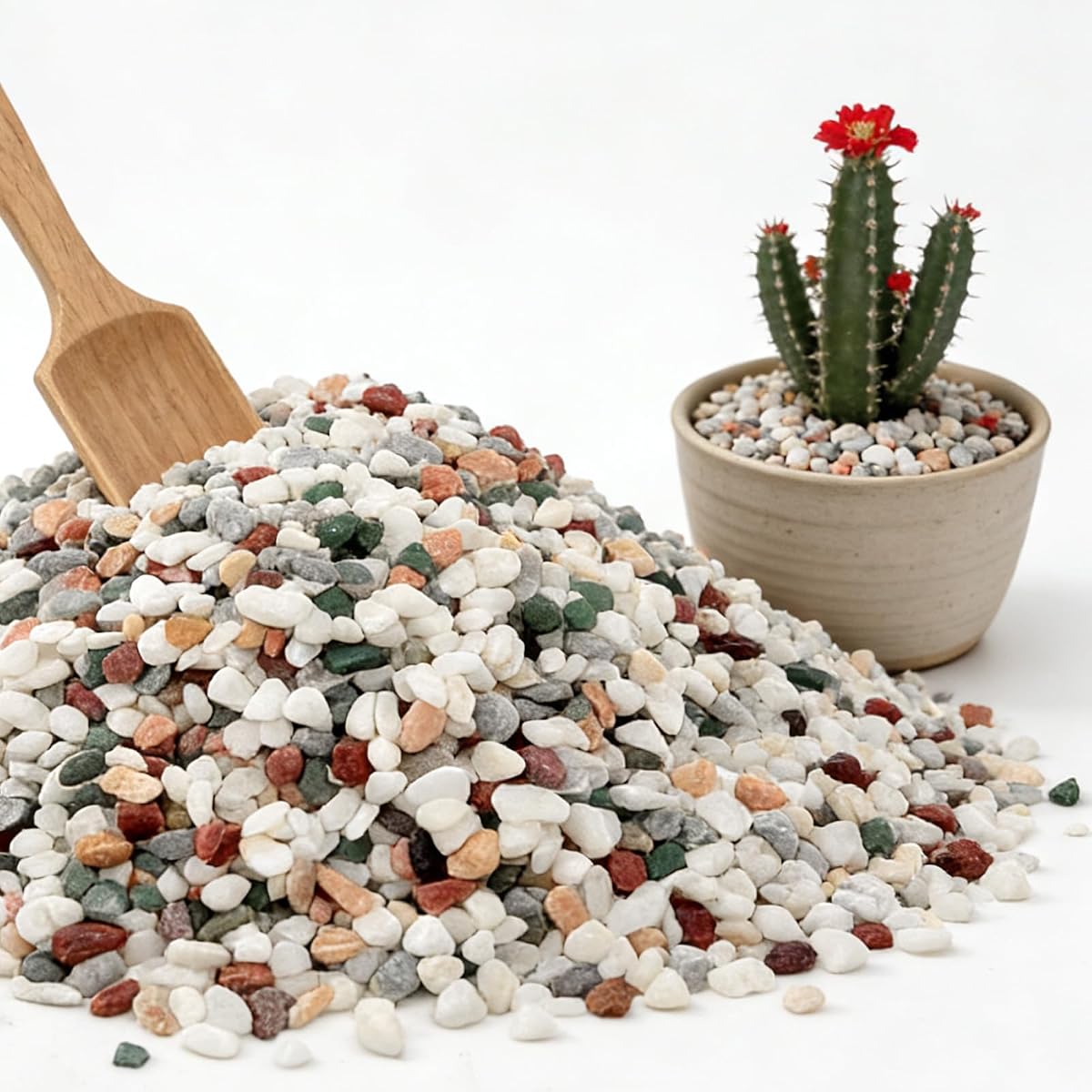1/8 Inch Natural Aquarium Gravel, Small Pebbles for Fish Tank, Indoor Plants & Succulents, Mixed Color Mini River Rocks for Drainage, Terrarium, Top Dressing & Vase Filler, 3 lb