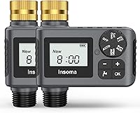 Vista 11 de Insoma Temporizador de agua con entrada y salida de latón, 2 zonas independientes, temporizador de manguera al aire libre para grifo de jardín