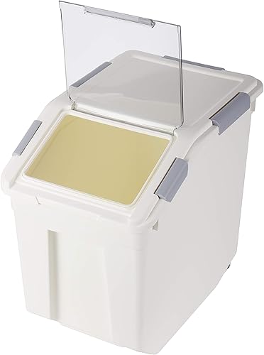 Miniatura 3 de Contenedor de almacenamiento de harina de 25 lb (25 litros) con tapa de bloqueo de sellado de ruedas PP (paquete de 2)