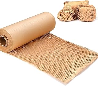 12"x164' Honeycomb Packing Paper for Moving, Honeycomb Cushioning Wrap Roll Eco Friendly Recyclable Cushioning Packing Material, Packaging Paper Cushion Wrap for Gift Packing, Shipping, and Packing Moving Breakables