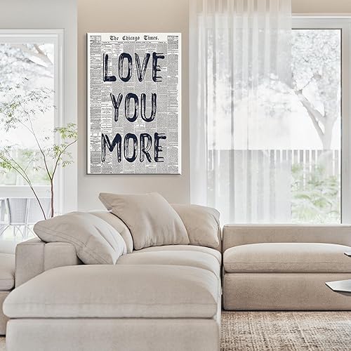 Miniatura 6 de FBKDVC Lienzo de periódico retro en blanco y negro, arte de pared, con cita azul de moda, póster minimalista para habitación preparada, impresiones