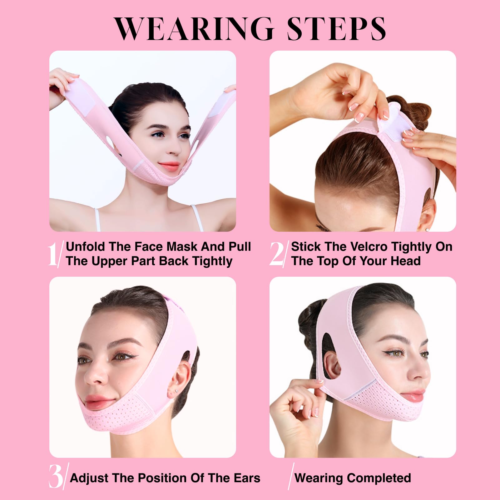 Jawline Mask Reductor De Papada Reutilizable Y Ajustable, Banda Facial En Forma De V Para Lifting Natural, Mentonera Para Mujeres Y Hombres, Ideal Para Reafirmar Y Moldear El