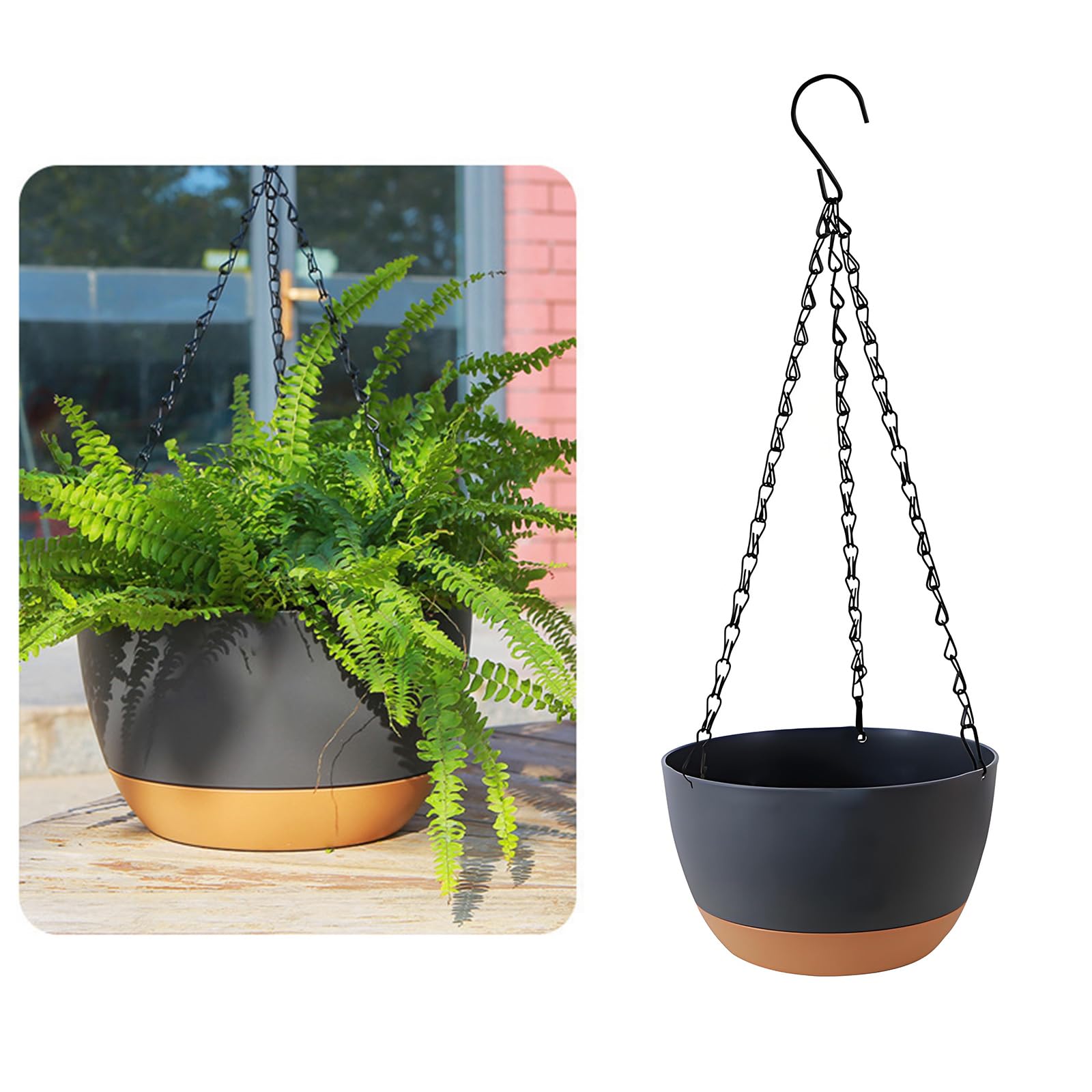 Pot de fleurs suspendu en résine, 4 pièces, pour usage intérieur et extérieur, pour les amateurs de jardin, conteneur de jardinière suspendu pour intérieur et extérieur, jardinière résistante